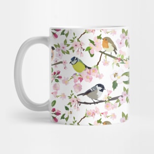 Garden Bird Illustration Pattern Mug